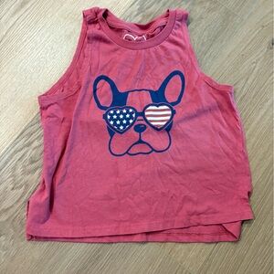 Patriotic Bulldog Girls Tank Top
